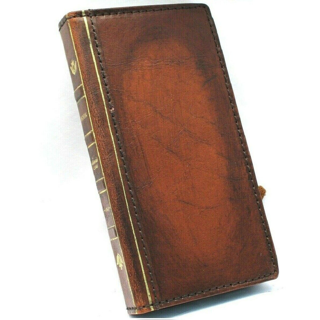 DavisCase vintage leather phone case for iPhone 11-15 Pro Max, Galaxy S20 Ultra, Note 20, A52, and more, with wallet and credit card slots.