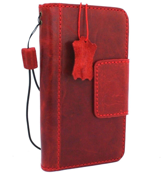 Genuine Real leather for Apple iPhone XR case cover wallet credit holder magnetic book luxury holder slim soft Red Jafo IL