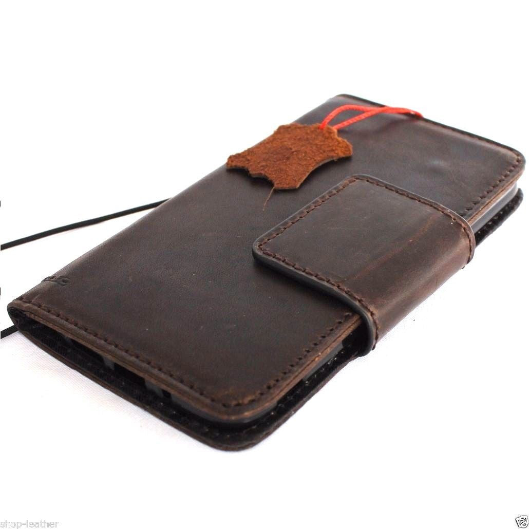 Handmade vintage leather LG G5 phone case with slim, luxury wallet-style design and handcrafted details, in rich brown leather.