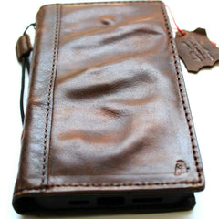 Genuine Leather For Apple iPhone 11 12 13 14 15 Pro Max 7 8 plus SE XS Case Galaxy s22 s21 s20 Ultra s9 Note 8 9 10 20 21 A71 A52 A53 A12 A31 4G 5G plus Lile Wallet Book Vintage Style  Credit Cover Wireless Full Grain Davis luxury Retro Diy wrinkled Mini