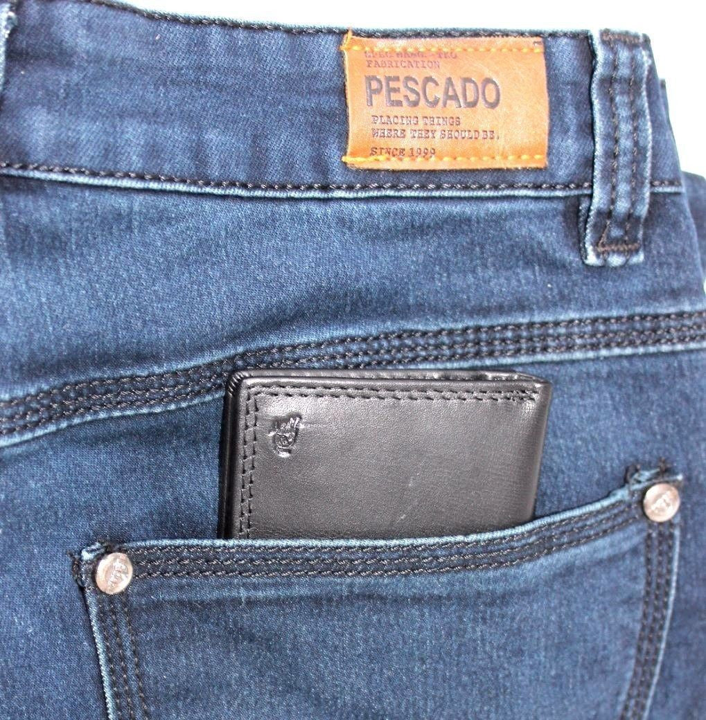 Men's black genuine leather slim mini wallet with card slots, coin zipper, and magnetic closure, soft and compact design.