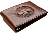Men's Genuine Leather Wallet  Credit Card Slots Bill Tree of Life Handmade Tan Diy DavisCase Luxury
