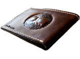 Portefeuille en cuir véritable pour hommes, emplacements pour cartes de crédit, arbre de vie, fait à la main, marron, DavisCase Luxury