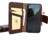 Genuine Dark Soft Leather Case for iPhone SE 2 2020 Cover Book Wallet Cards Magnetic Slim Davis Classic