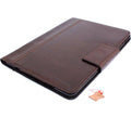 Brown genuine leather iPad Pro 10.5 case by DAVISCASE with flip cover, card slots, handmade slim design, for Apple tablet.