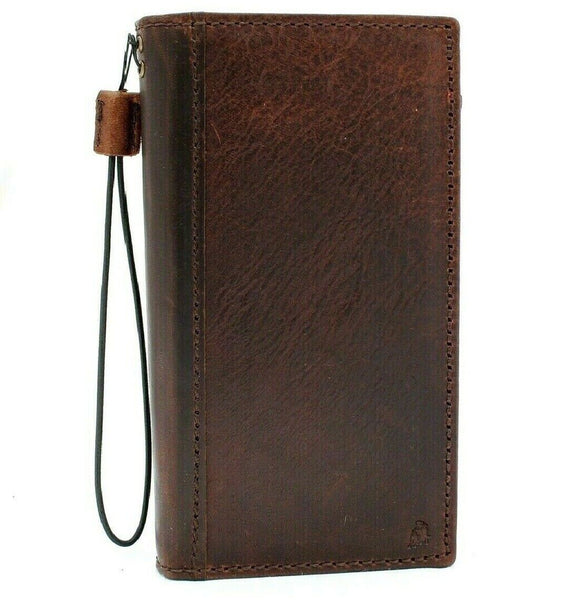 Genuine Dark Leather Case for Samsung Galaxy S20 Plus Book ID Window Wallet Cover Cards Wireless Charging Holder Luxury Rubber Top Grain Davis 1948
