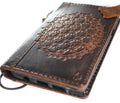 Handmade genuine leather phone case for iPhone 12-17 Pro Max, Air 8 Plus, crafted by DAVISCASE with a luxury wallet book design.
