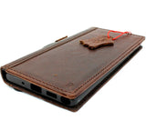 Genuine real leather case for Samsung Galaxy Note 10 Plus book slim holder slots rubber  stand window