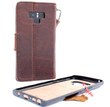 Genuine leather case for samsung galaxy note 9 book wallet Removable cover soft vintage detachable cards slots slim magnetic holder daviscase