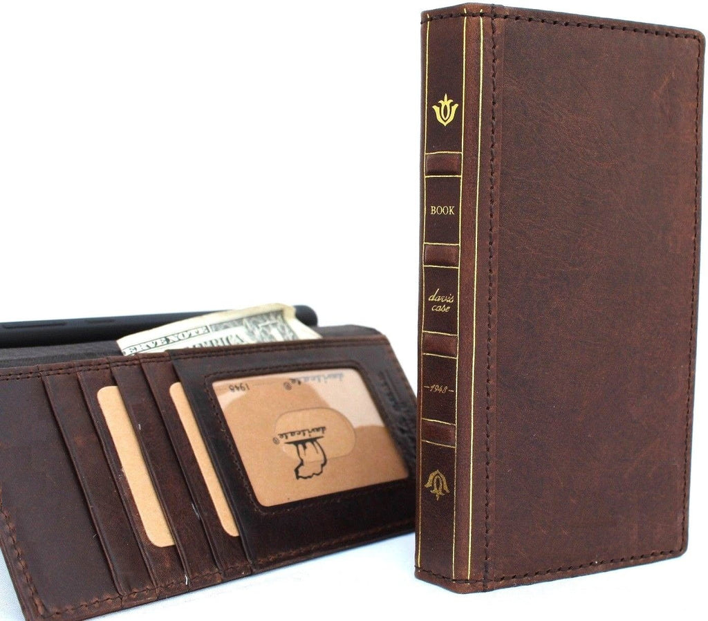 Genuine leather Samsung Galaxy Note 8 wallet case with card slots, vintage style, soft leather, slim design, DAVISCASE.