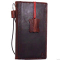 Handmade genuine brown leather phone case for Huawei P10 Lite, slim wallet cover with book-style design and luxury finish.