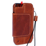 Véritable cuir véritable iPhone 6 6s étui magnétique détachable couverture portefeuille porte-crédit livre amovible