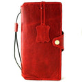 Genuine full leather Samsung Galaxy S21 Ultra 5G wallet case with card slots, handmade by DAVISCASE, red rubber holder cover.