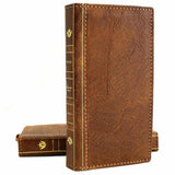 Genuine leather Case for Samsung Galaxy S20 Bible Tan book wallet cover Cards wireless charging holder luxury rubber ID