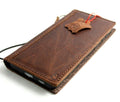 Genuine dark leather Samsung Galaxy S21 Plus 5G wallet case with ID window, card slots, wireless charging holder, by DAVISCASE