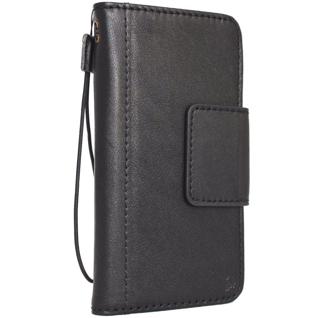 Vintage genuine oil leather phone case for Samsung Galaxy S8 Plus, black leather wallet with magnetic closure and handmade design.