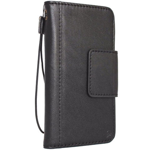 Étui en cuir véritable vintage pour Samsung Galaxy S8 Plus, portefeuille de livre magnétique noir