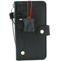 DavisCase genuine leather phone case for iPhone 11-14 and Galaxy S21 Ultra, vintage style wallet cover with credit card slots.