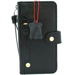 Genuine Leather For Apple iPhone 11 12 13 14 Pro Max 6 7 8 plus SE 2020 XS Case Galaxy s21 s20 Ultra s8 s9 Note 8 9 10 20 21 A71 A52 A12 A31 a32 4G 5G plus Wallet Book Vintage Style  Credit Cover Wireless Full Grain Davis luxury Art Mini Black
