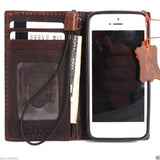 Echte Vintage-Lederhülle für iPhone 5 5S, Buch-Brieftaschenhülle, neue handgefertigte Kartenhülle, s