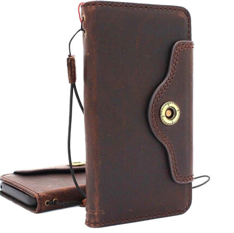 Genuine vintage leather Case for Samsung Galaxy S9 Plus book jafo wallet cover cards slots strap daviscase support wireless charger
