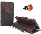 Schutzhülle aus echtem Naturleder für das iPhone 7, Brieftasche, Kreditbuch, herausnehmbares, handgefertigtes Luxus-Gummi + magnetische Autohalterung