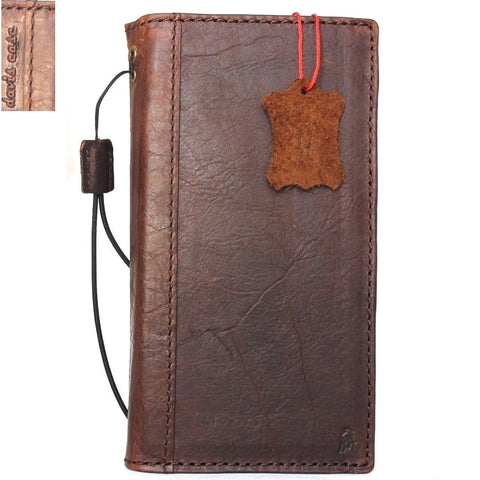 Étui en cuir véritable vintage pour Samsung Galaxy Note 8, portefeuille de livre, fentes pour cartes, marron slim daviscase 