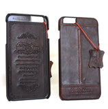 Véritable cuir vintage pour iPhone 7 étui de sécurité mince luxe couverture mince art classique
