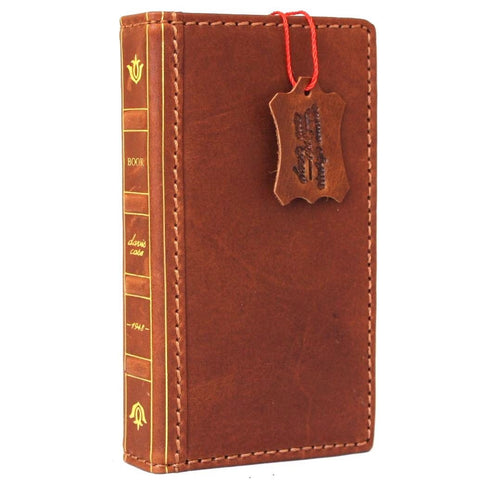 Véritable cuir véritable iPhone 7 étui classique couverture bible portefeuille porte-crédit livre de luxe Rfid Pay 1940 DavisCase