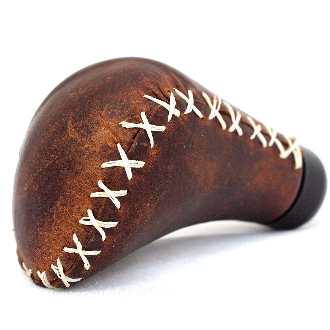 Handmade genuine leather gear shift knob for Mercedes-Benz cars, designed by DAVISCASE, featuring classic collectible style.