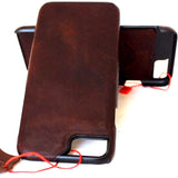 Véritable étui en cuir naturel vintage pour iphone 6 livre mince support aimant couverture