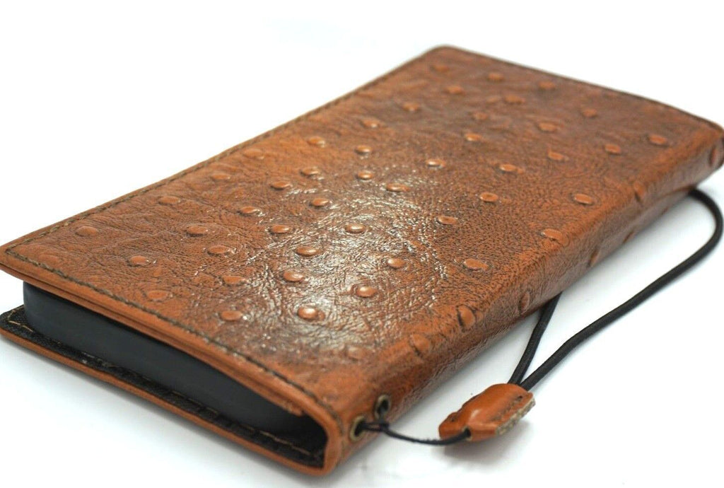 Google Pixel 7 Pro leather wallet case by DAVISCASE with stand feature, retro design, ostrich texture, and wireless charging compatibility.