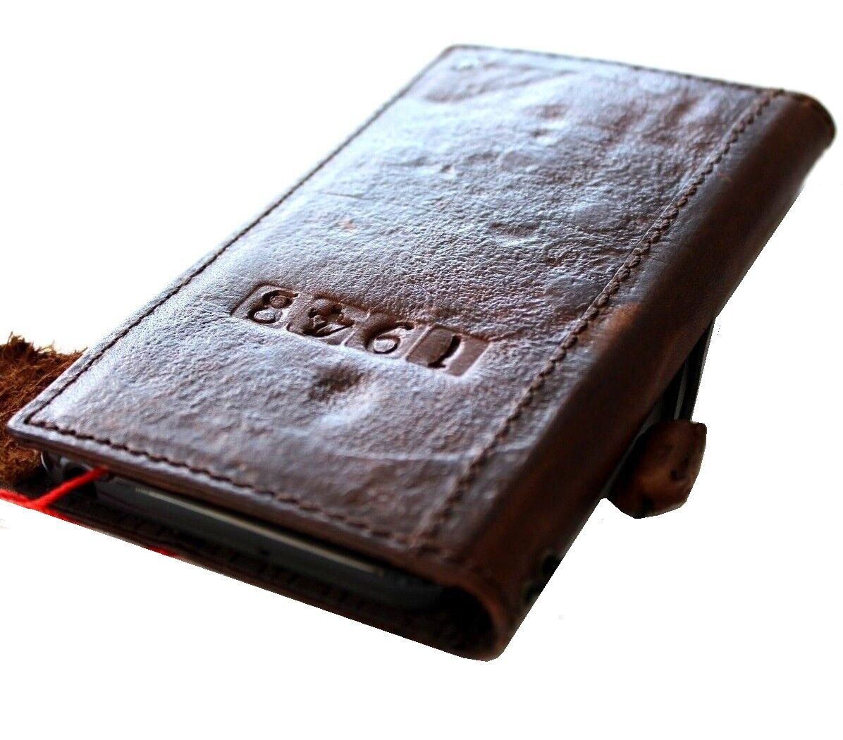 Handmade genuine leather phone case for Samsung Galaxy S22, S21, S20, Note 10, Z Fold 3, 4, 5 with vintage rustic design by DAVISCASE.