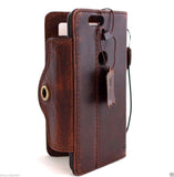 Echtledertasche für Huawei Nexus 6P, Buchhülle mit Brieftaschenverschluss, handgefertigt, Retro-Luxus, braun, IL