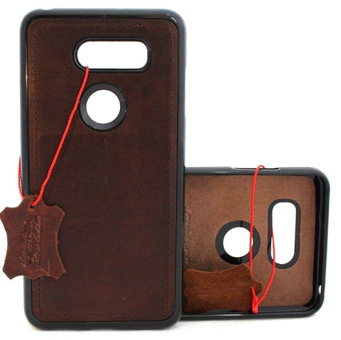 Genuine vintage leather Case for LG V40 slim cover magnetic luxury wallet handmade soft holder daviscase V 30 oiled