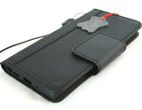 Echtes schwarzes Lederetui für Samsung Galaxy Note 20 Ultra 5G, Buch-Geldbörse, Magnetverschluss, Abdeckung, Kartenfächer, Ausweisfenster, weiches, schlankes DavisCase