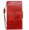 Genuine red leather phone case for iPhone 13 Mini by DAVISCASE with slim design, magnetic closure, and card slots.