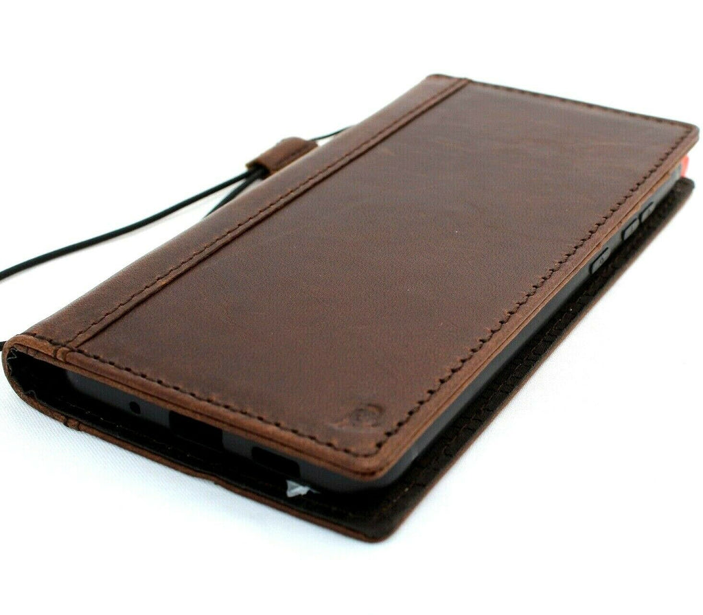 DavisCase genuine leather Galaxy S20 Ultra 5G wallet cover with card slots, wireless charging window, and rubber stand.