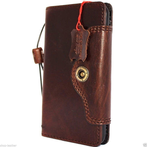 genuine OIL leather case for iphone 6s plus cover book wallet band credit card id magnet business slim magnet  au daviscase