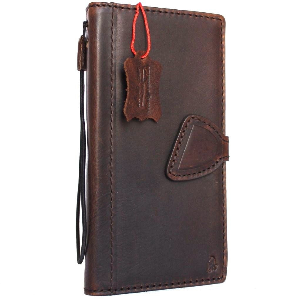 Handmade leather Samsung Galaxy S8 Plus case with vintage book wallet design and magnetic cover, featuring Jafo 48 style.