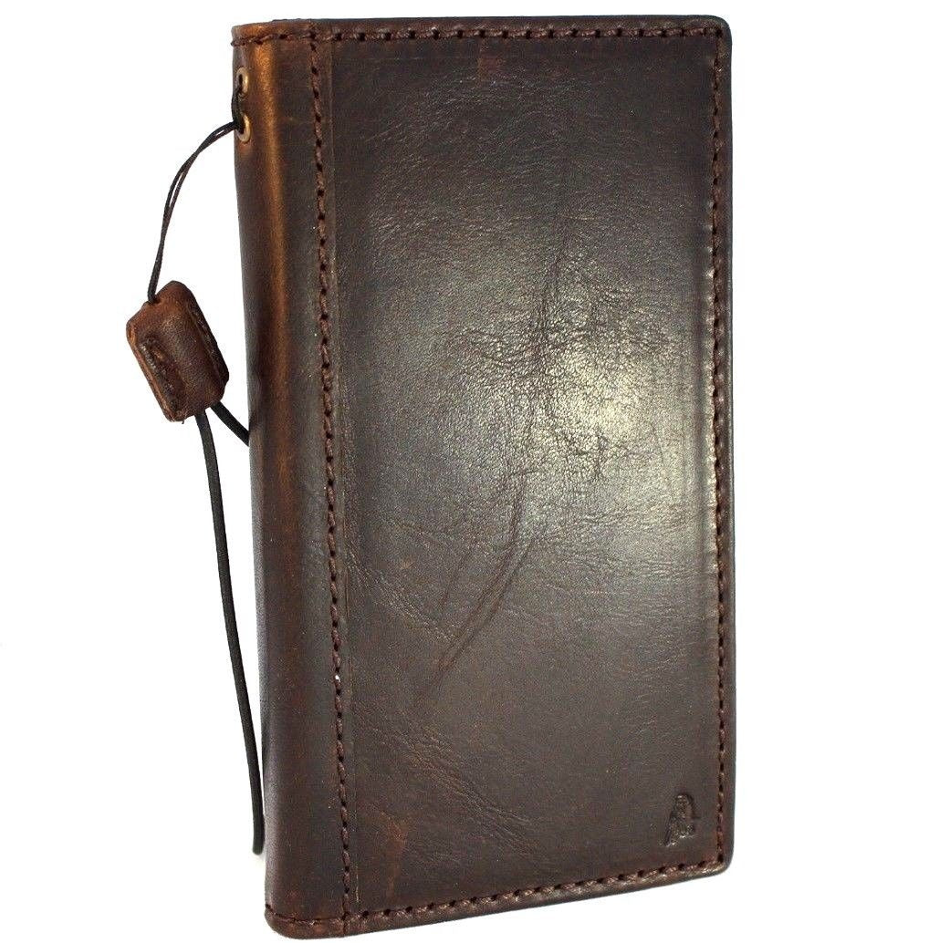 Handmade genuine Italian leather case for Samsung Galaxy S9, DAVISCASE book wallet cover with business-style design.