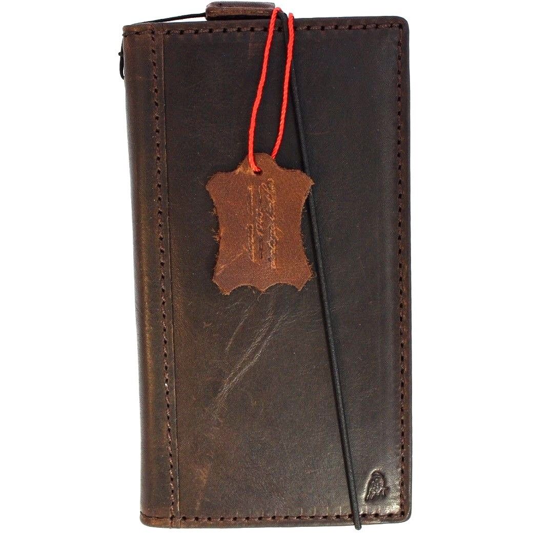 Handmade genuine Italian leather Samsung Galaxy S9 case with wallet-style book cover by DAVISCASE, featuring a sleek, professional design.
